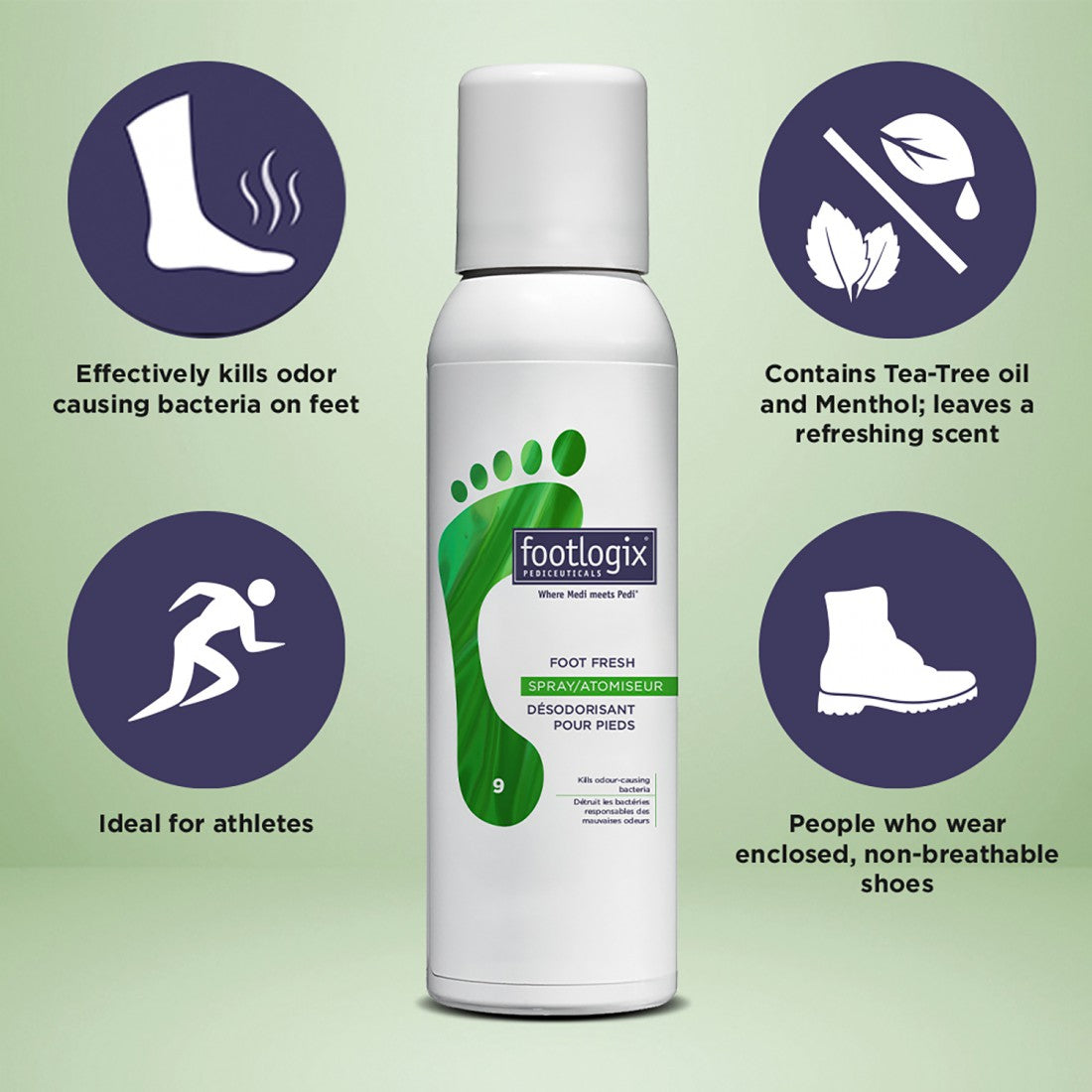 Foot fresh deodorant spray